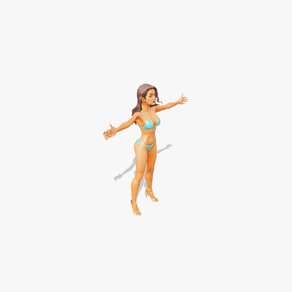 Teal Bikini Girl model pack